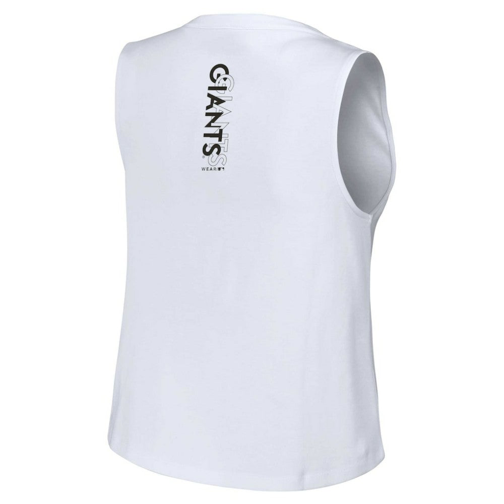 San Francisco Giants WEAR by Erin Andrews Women's Lace-Up Tank Top - White Tanks