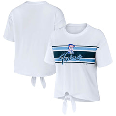Minnesota Twins WEAR by Erin Andrews Women's Front Tie T-Shirt - White T-shirts