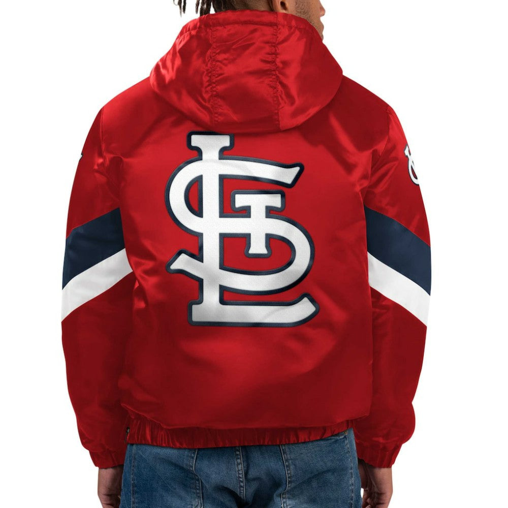 St. Louis Cardinals Starter Force Play II Half-Zip Hooded Jacket - Red Jackets