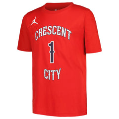 Zion Williamson New Orleans Pelicans Jordan Brand Youth Name & Number Statement T-Shirt Red