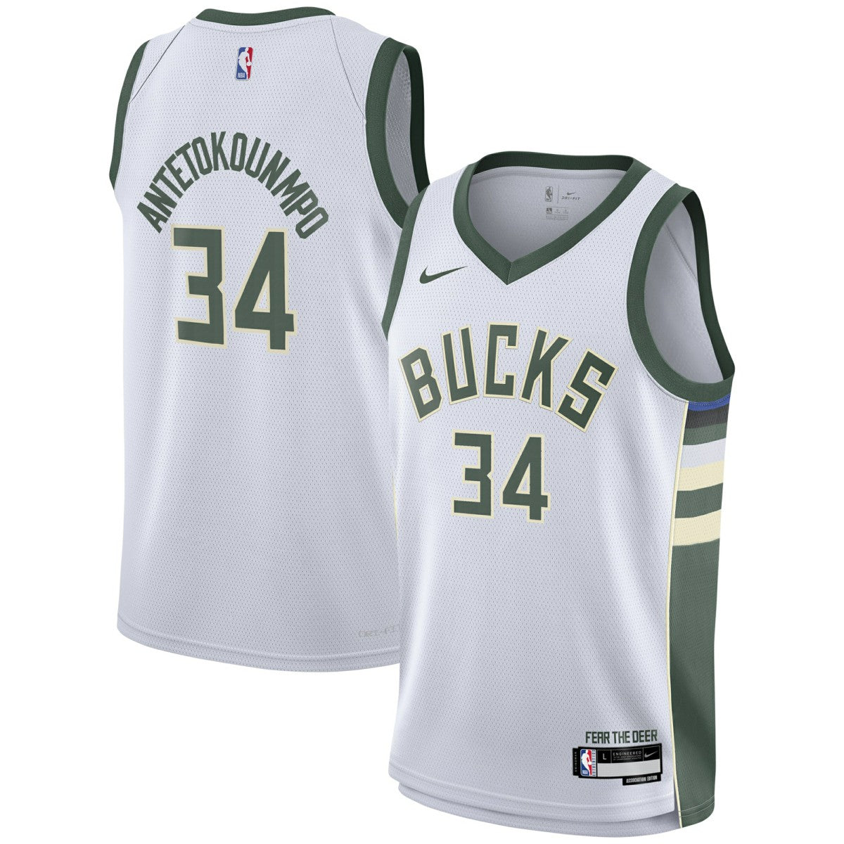 Giannis Antetokounmpo Milwaukee Bucks Youth Swingman Jersey Association Edition White - Nike