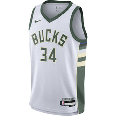 Giannis Antetokounmpo Milwaukee Bucks Youth Swingman Jersey Association Edition White - Nike
