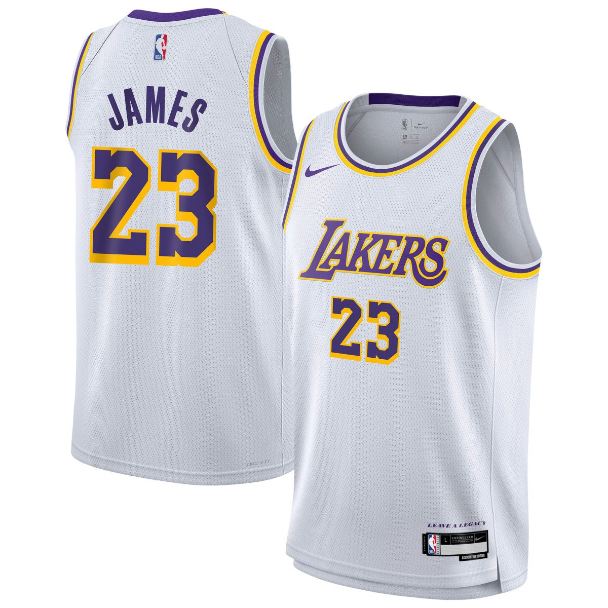 LeBron James Los Angeles Lakers Youth Swingman Jersey Association Edition White - Nike