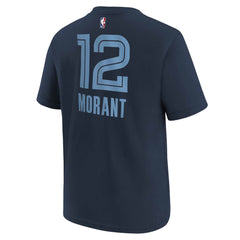 Ja Morant Memphis Grizzlies Youth Icon Name & Number T-Shirt Navy