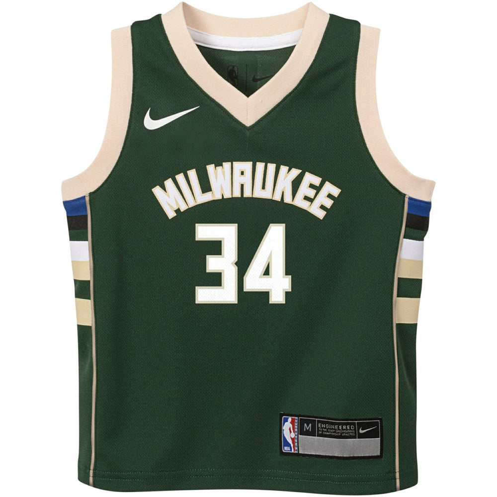 Giannis Antetokounmpo Milwaukee Bucks Preschool Swingman Player Jersey Icon Edition Hunter Green - Nike