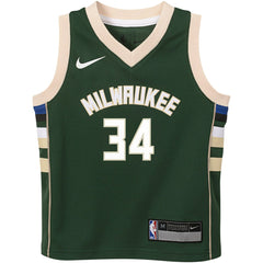 Giannis Antetokounmpo Milwaukee Bucks Preschool Swingman Player Jersey Icon Edition Hunter Green - Nike