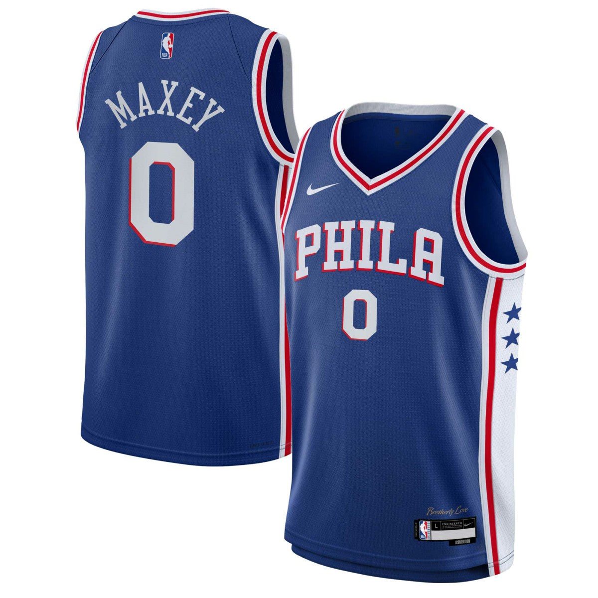 Tyrese Maxey Philadelphia 76ers Youth Swingman Jersey Icon Edition Royal - Nike