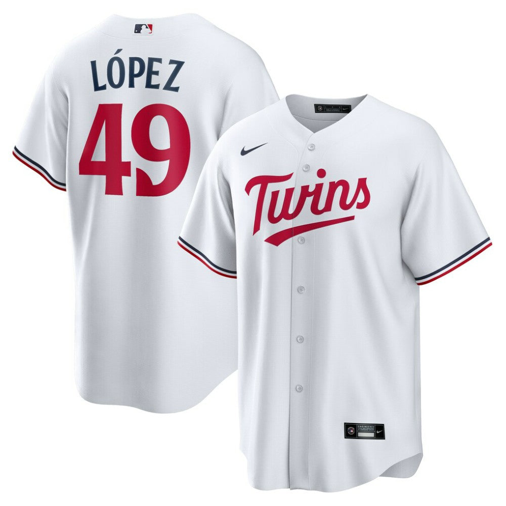 Pablo López Minnesota Twins Nike Home  Replica Player Jersey - White Jerseys