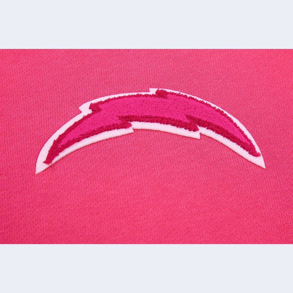 Los Angeles Chargers Pro Standard Women's Triple Pink Cropped Pullover Hoodie