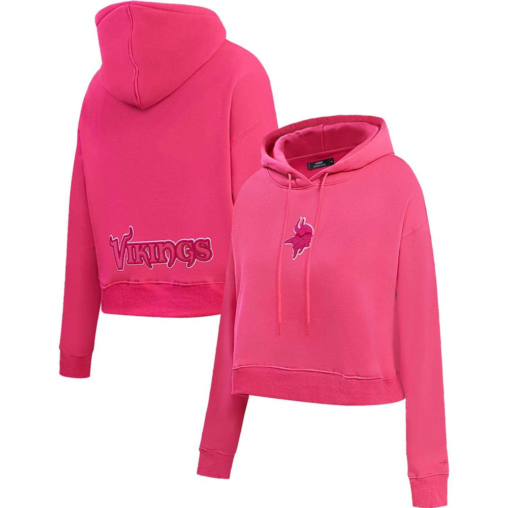 Minnesota Vikings Pro Standard Women's Triple Pink Cropped Pullover Hoodie