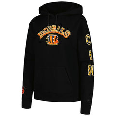 Cincinnati Bengals Pro Standard Women's Animal Print Fleece Pullover Hoodie - Black Hoodies