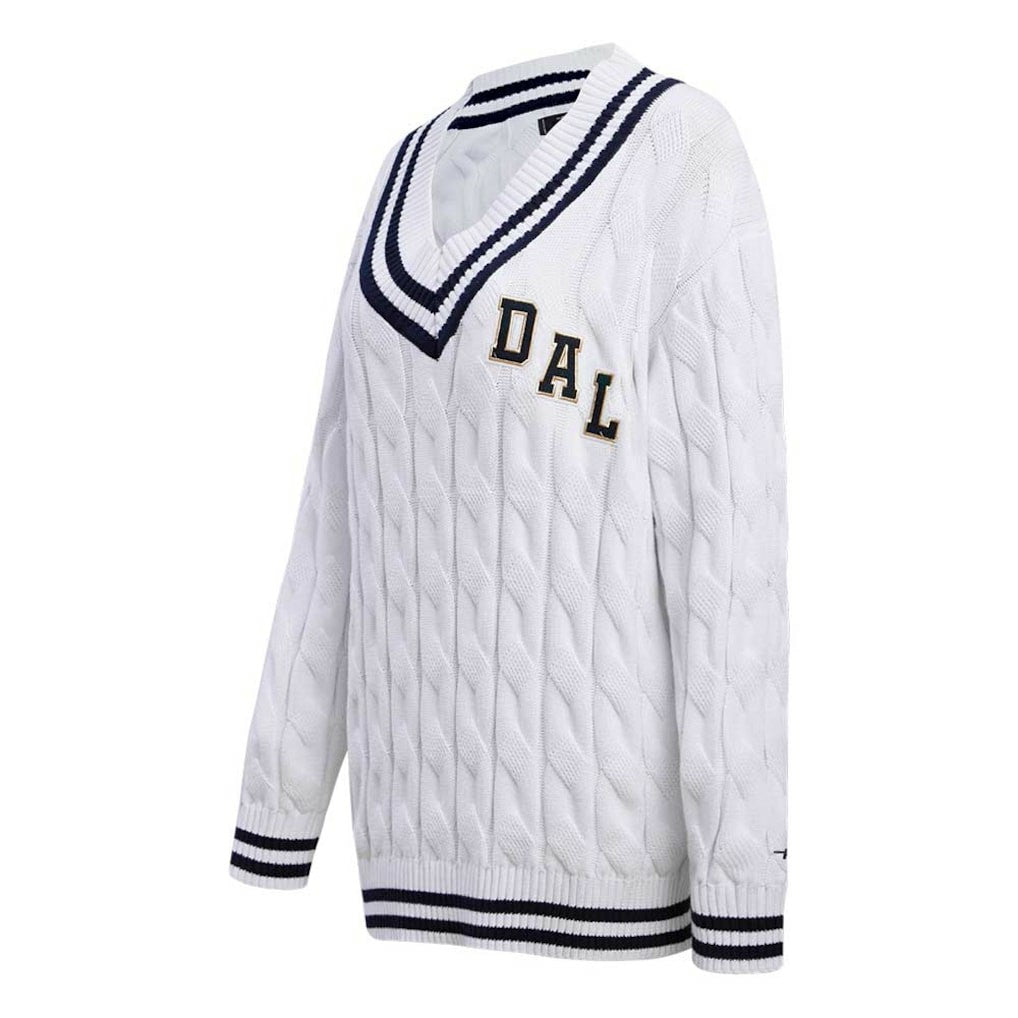 Dallas Cowboys Pro Standard Women's Prep V-Neck Pullover Sweater - White Pullover