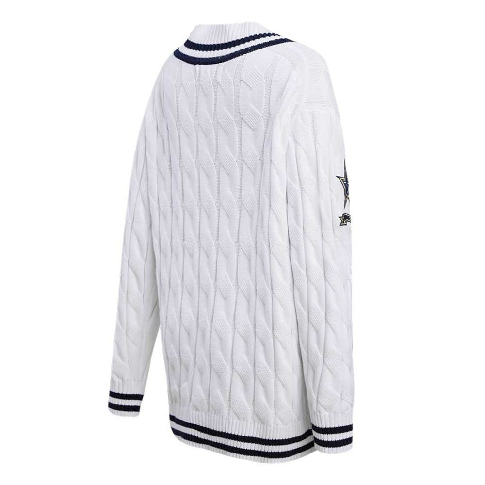 Dallas Cowboys Pro Standard Women's Prep V-Neck Pullover Sweater - White Pullover