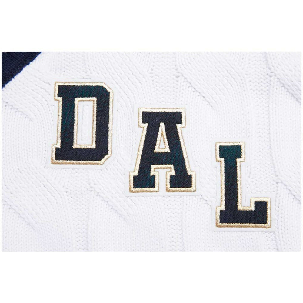 Dallas Cowboys Pro Standard Women's Prep V-Neck Pullover Sweater - White Pullover