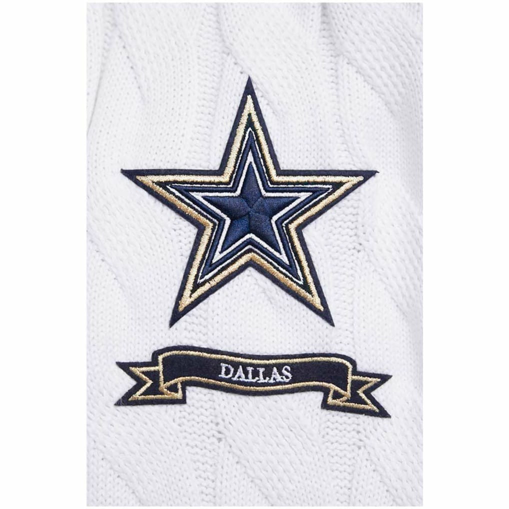 Dallas Cowboys Pro Standard Women's Prep V-Neck Pullover Sweater - White Pullover