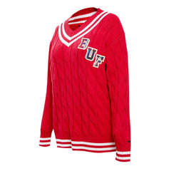 Buffalo Bills Pro Standard Women's Prep V-Neck Pullover Sweater - Red Pullover