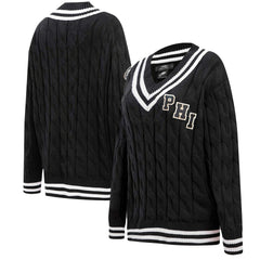 Philadelphia Eagles Pro Standard Women's Prep V-Neck Pullover Sweater - Black Pullover