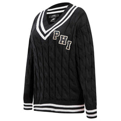 Philadelphia Eagles Pro Standard Women's Prep V-Neck Pullover Sweater - Black Pullover