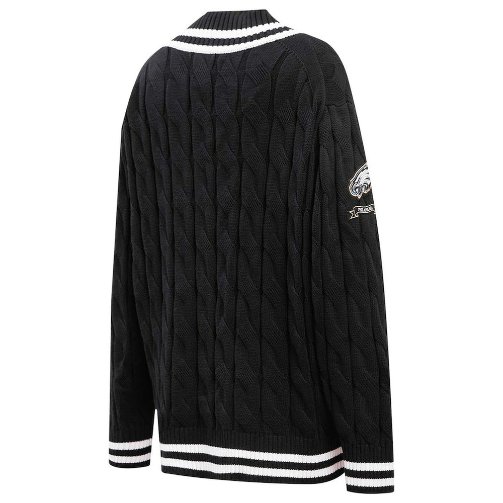 Philadelphia Eagles Pro Standard Women's Prep V-Neck Pullover Sweater - Black Pullover