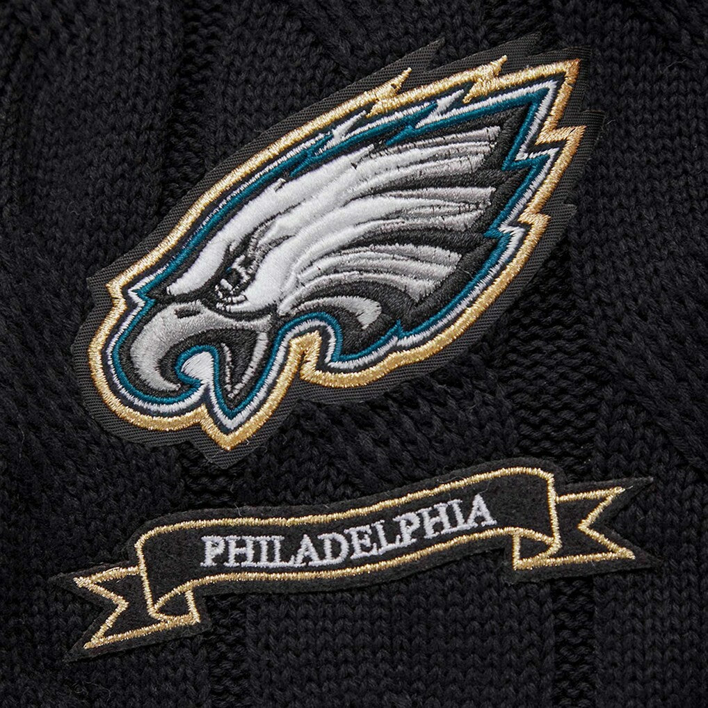 Philadelphia Eagles Pro Standard Women's Prep V-Neck Pullover Sweater - Black Pullover