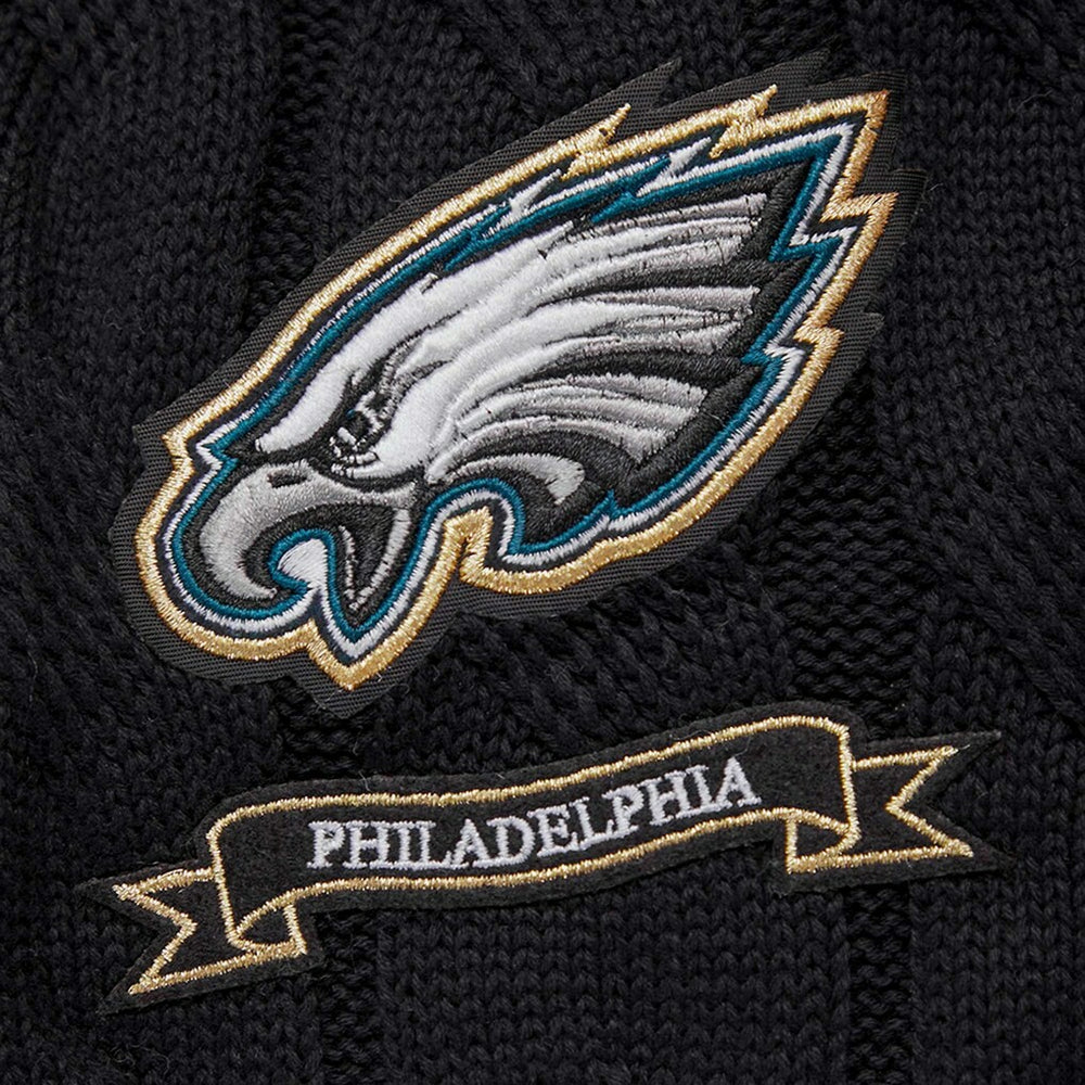 Philadelphia Eagles Pro Standard Women's Prep V-Neck Pullover Sweater - Black Pullover