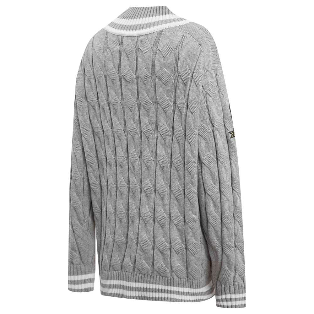 Green Bay Packers Pro Standard Women's Prep V-Neck Pullover Sweater - Heather Gray Pullover