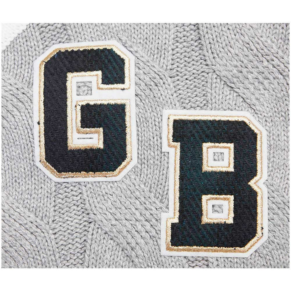 Green Bay Packers Pro Standard Women's Prep V-Neck Pullover Sweater - Heather Gray Pullover