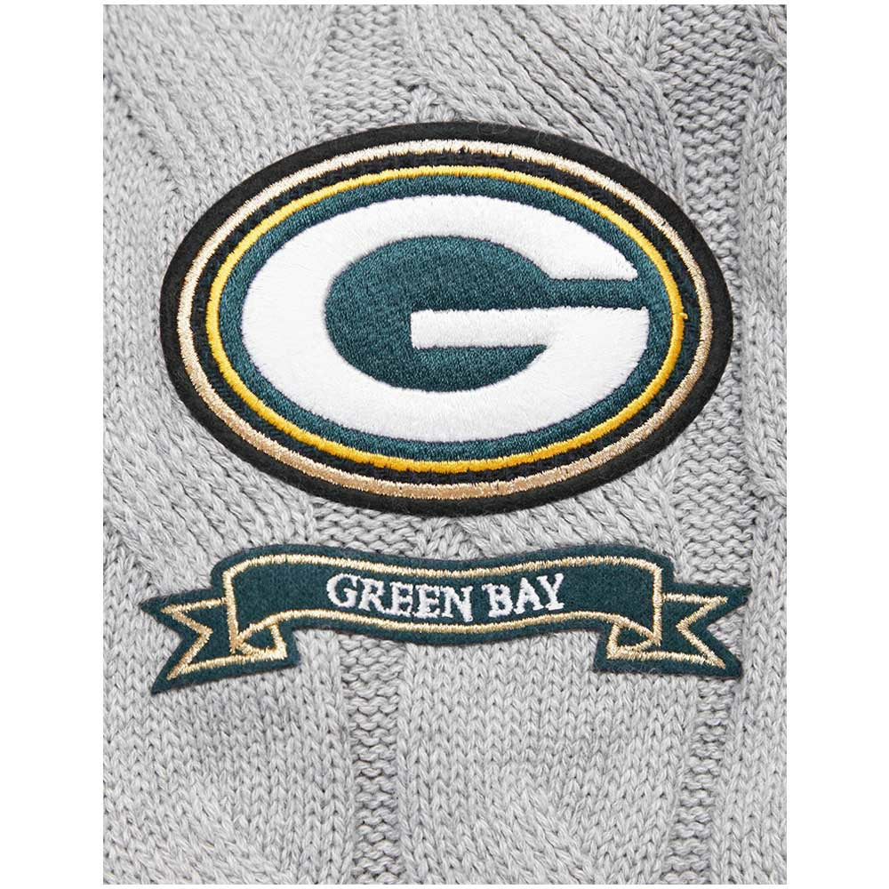 Green Bay Packers Pro Standard Women's Prep V-Neck Pullover Sweater - Heather Gray Pullover
