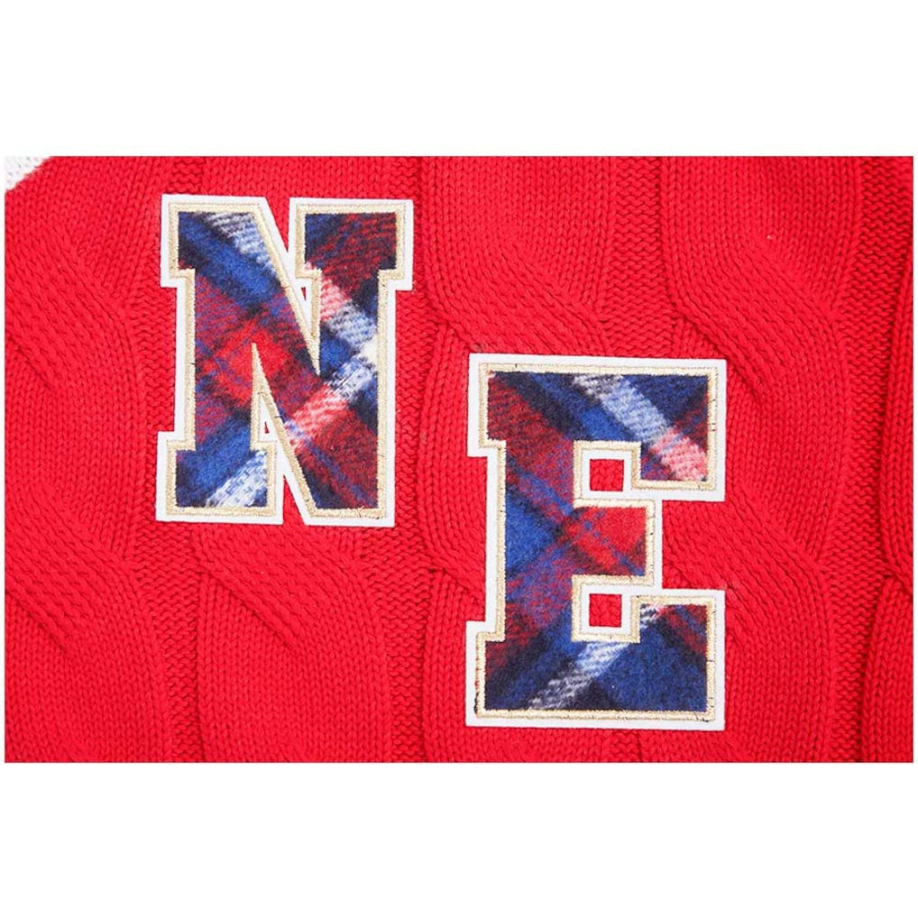 New England Patriots Pro Standard Women's Prep V-Neck Pullover Sweater - Red Pullover