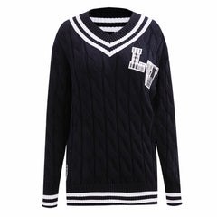 Las Vegas Raiders Pro Standard Women's Prep V-Neck Pullover Sweater - Black Pullover