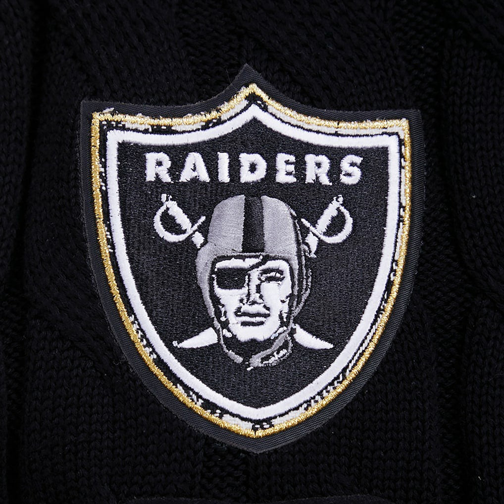 Las Vegas Raiders Pro Standard Women's Prep V-Neck Pullover Sweater - Black Pullover