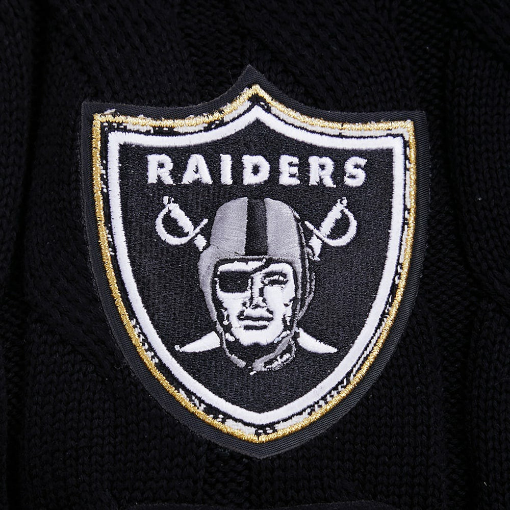 Las Vegas Raiders Pro Standard Women's Prep V-Neck Pullover Sweater - Black Pullover