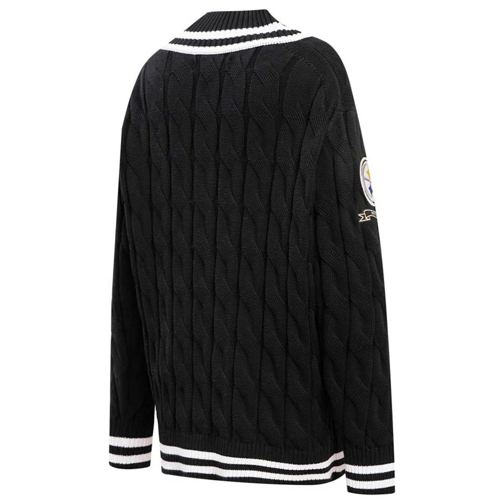 Pittsburgh Steelers Pro Standard Women's Prep V-Neck Pullover Sweater - Black Pullover