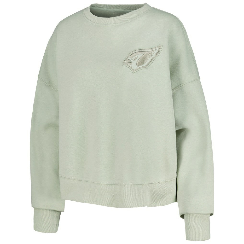 Arizona Cardinals Pro Standard Women's Oversized Cropped Neutral Pullover Sweatshirt - Light Green Pullover