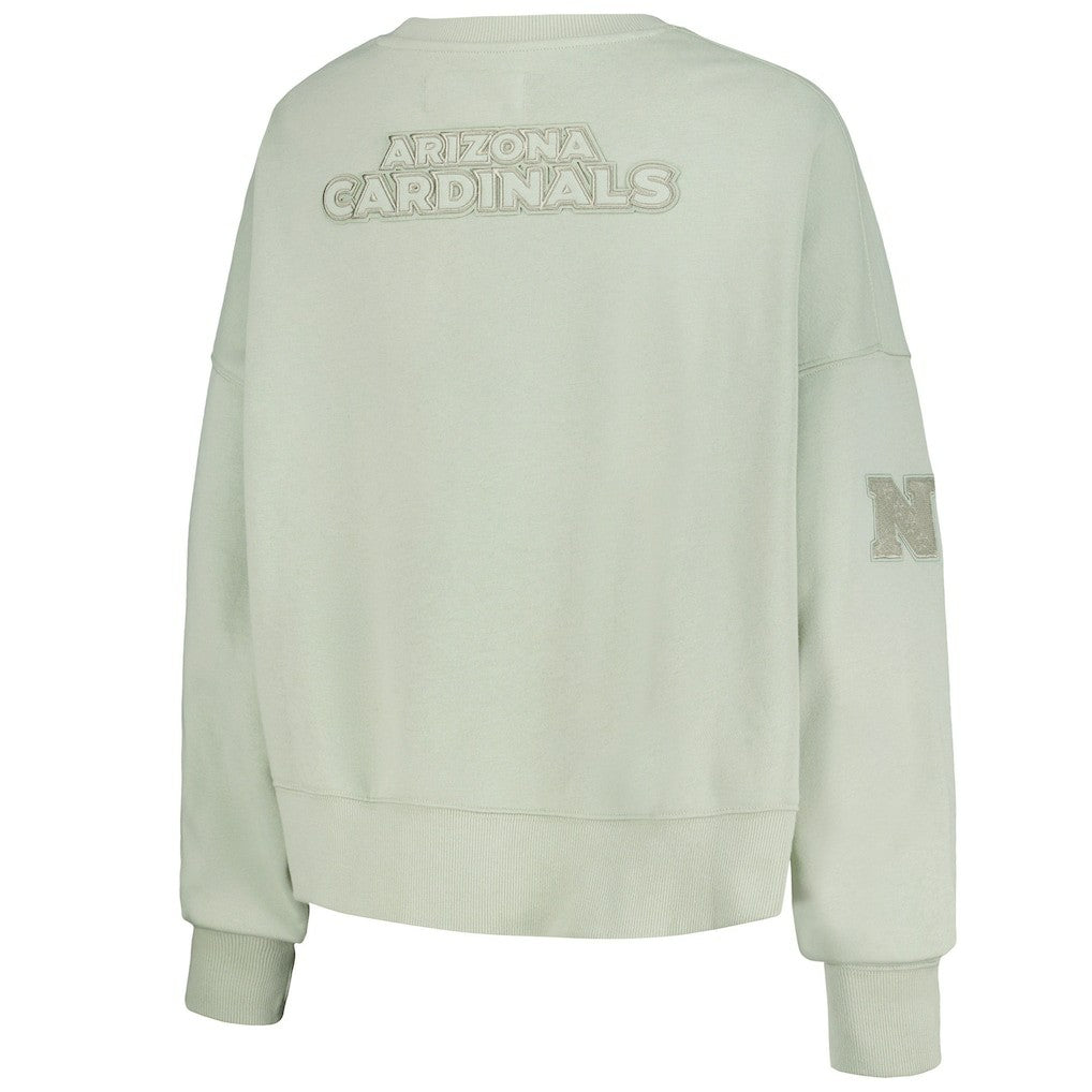 Arizona Cardinals Pro Standard Women's Oversized Cropped Neutral Pullover Sweatshirt - Light Green Pullover