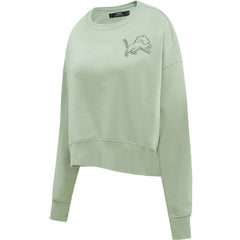 Detroit Lions Pro Standard Women's Oversized Cropped Neutral Pullover Sweatshirt - Light Green Pullover