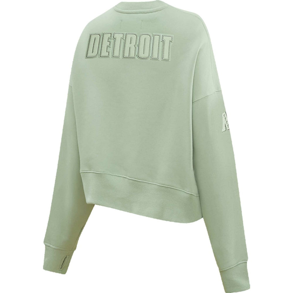 Detroit Lions Pro Standard Women's Oversized Cropped Neutral Pullover Sweatshirt - Light Green Pullover