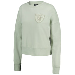 Las Vegas Raiders Pro Standard Women's Oversized Cropped Neutral Pullover Sweatshirt - Light Green Pullover