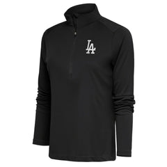 Los Angeles Dodgers Antigua Women's Brushed Metallic Tribute Half-Zip Pullover Top - Gray Pullover