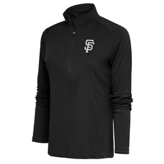 San Francisco Giants Antigua Women's Brushed Metallic Tribute Half-Zip Pullover Top - Gray Pullover