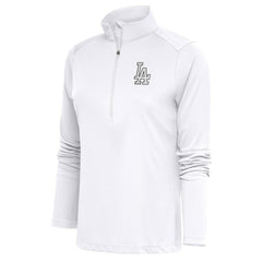 Los Angeles Dodgers Antigua Women's Brushed Metallic Tribute Half-Zip Pullover Top - White Pullover