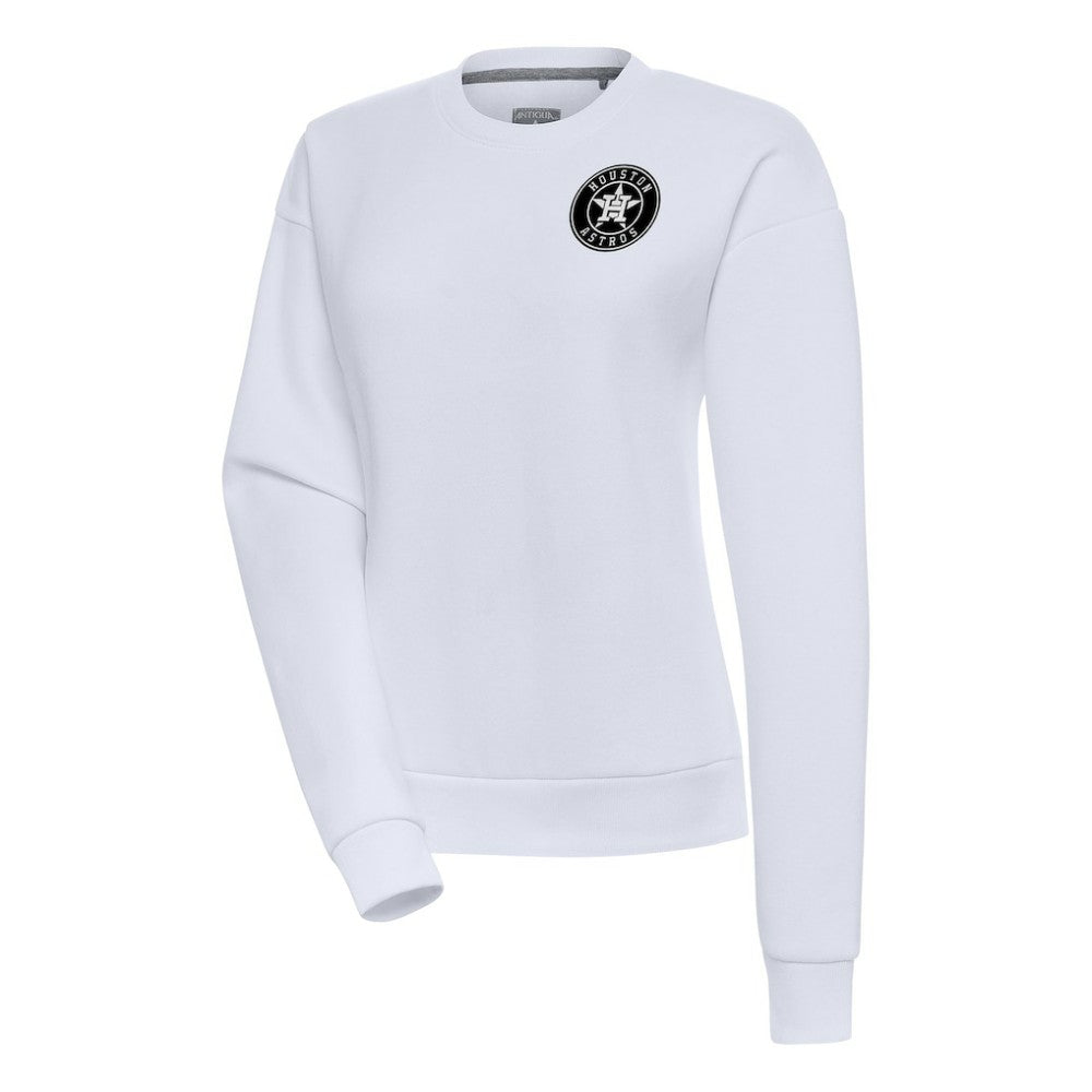 Houston Astros Antigua Women's Brushed Metallic Victory Pullover Sweatshirt - White Pullover