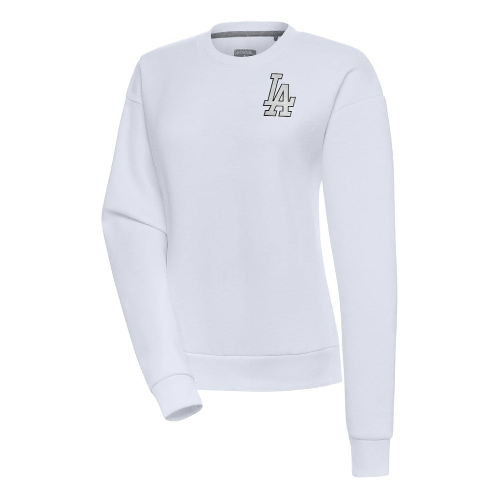 Los Angeles Dodgers Antigua Women's Brushed Metallic Victory Pullover Sweatshirt - White Pullover