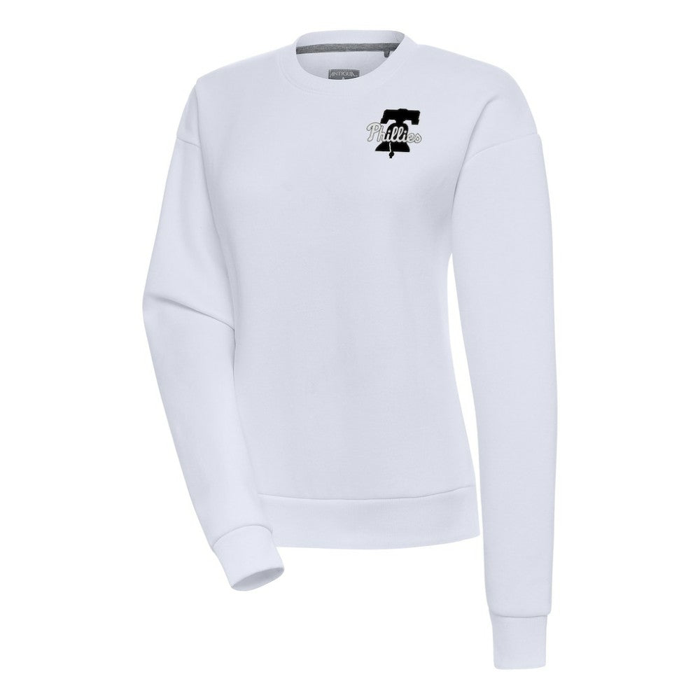 Philadelphia Phillies Antigua Women's Brushed Metallic Victory Pullover Sweatshirt - White Pullover