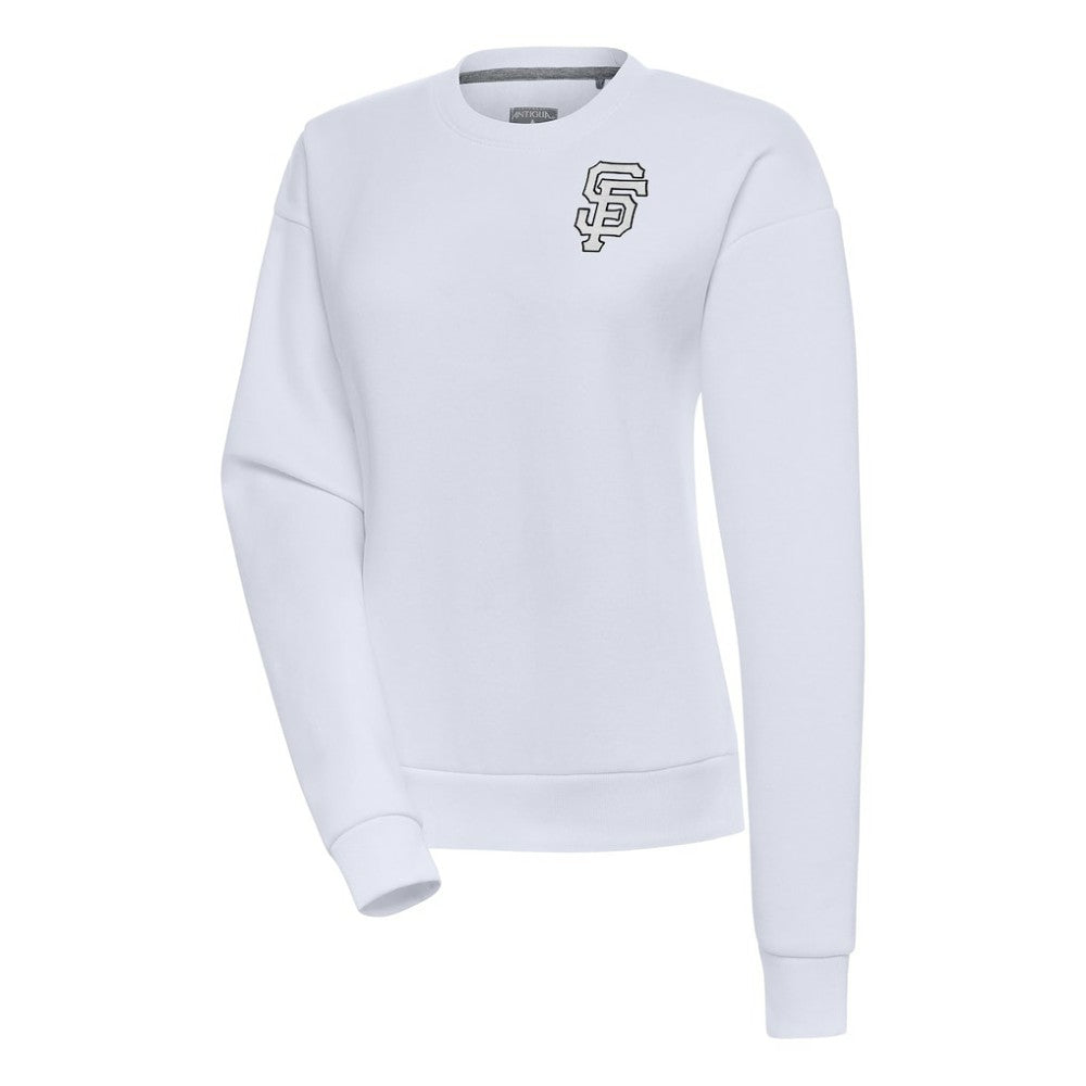San Francisco Giants Antigua Women's Brushed Metallic Victory Pullover Sweatshirt - White Pullover