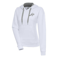 Atlanta Braves Antigua Women's Brushed Metallic Victory Pullover Hoodie - White Hoodies