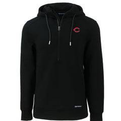 Cincinnati Reds Cutter & Buck Roam Eco Half-Zip Recycled Pullover Hoodie - Black Hoodies