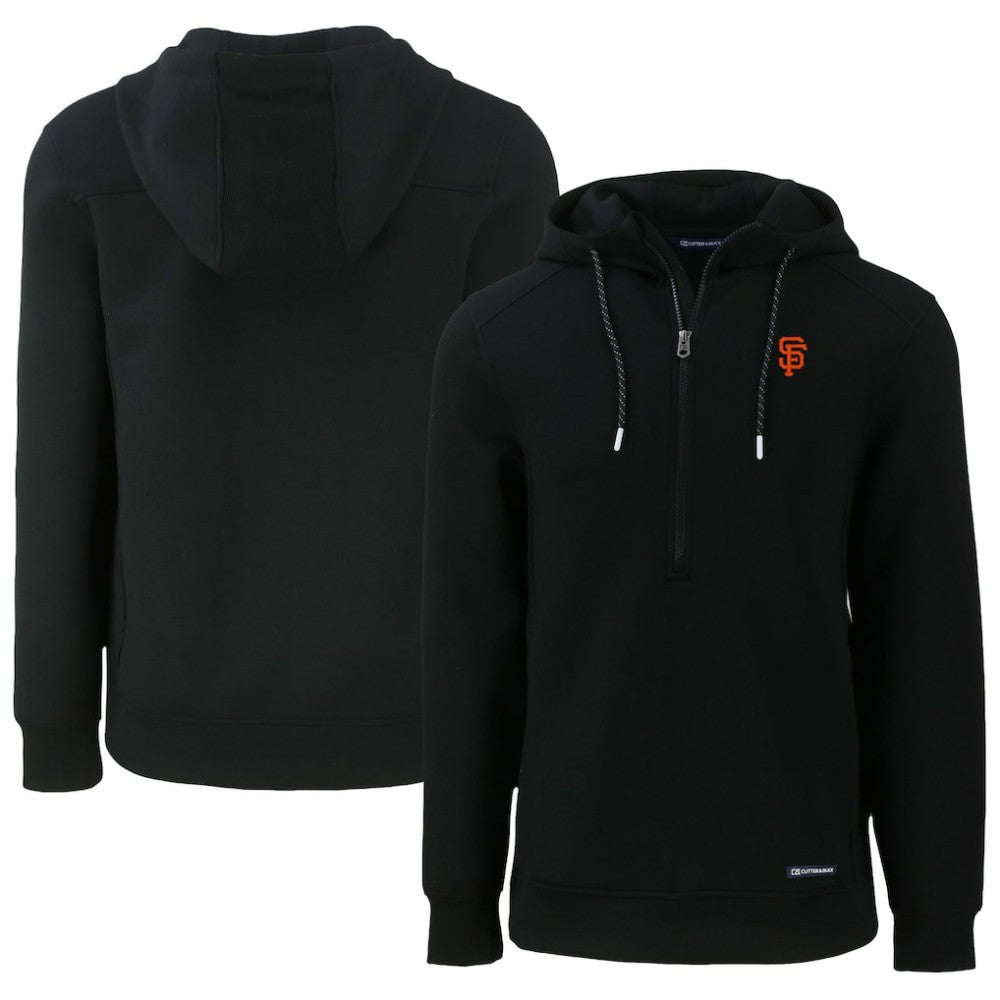 San Francisco Giants Cutter & Buck Roam Eco Half-Zip Recycled Pullover Hoodie - Black Hoodies