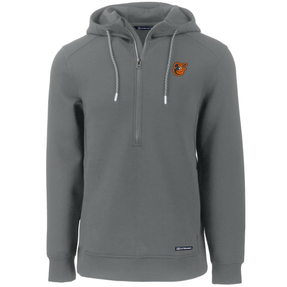 Baltimore Orioles Cutter & Buck Roam Eco Half-Zip Recycled Pullover Hoodie - Gray Hoodies