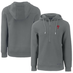 Philadelphia Phillies Cutter & Buck Roam Eco Half-Zip Recycled Pullover Hoodie - Gray Hoodies